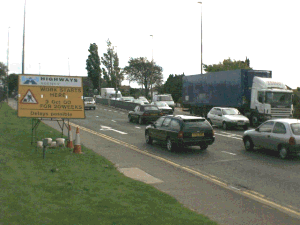 Roadworks Warning Sign