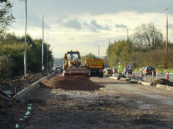 The new westbound carriageway takes shape by Church Lane
