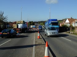 Westbound queue at Hillbarn