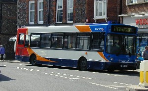 Stagecoach bus on service 7 at Lancing North Road shops